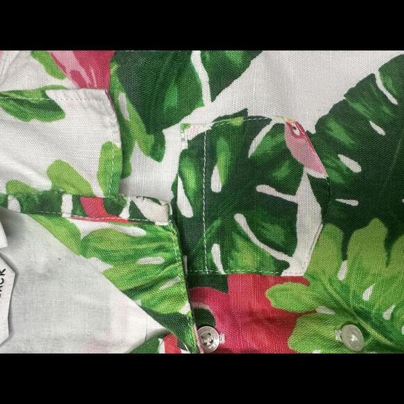 Janie & Jack bright tropical flamingo linen romper Size 18-24 months - Picture 4 of 8